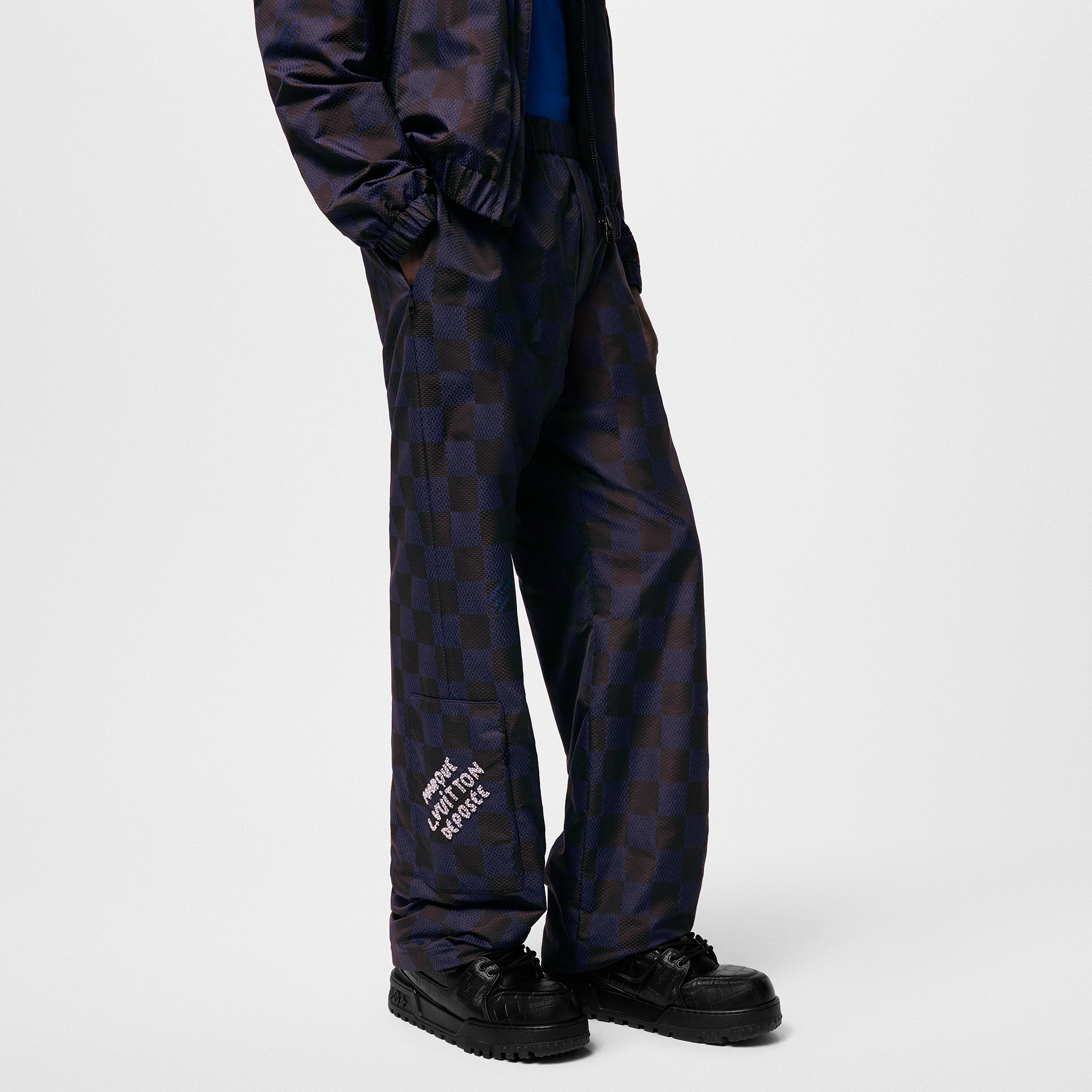 Damier Nylon Travel Pants Men Ready to Wear LOUIS VUITTON